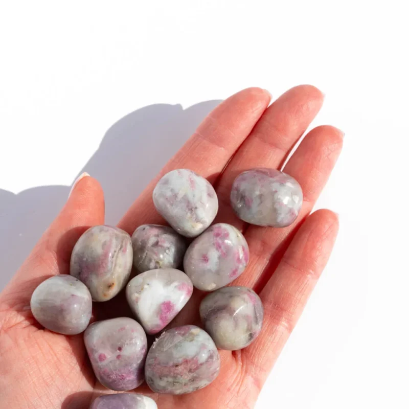 Pink Tourmaline in Quartz Tumble Stone