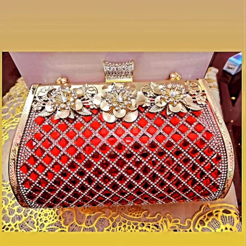 Designer clutch handbag made with brass metal