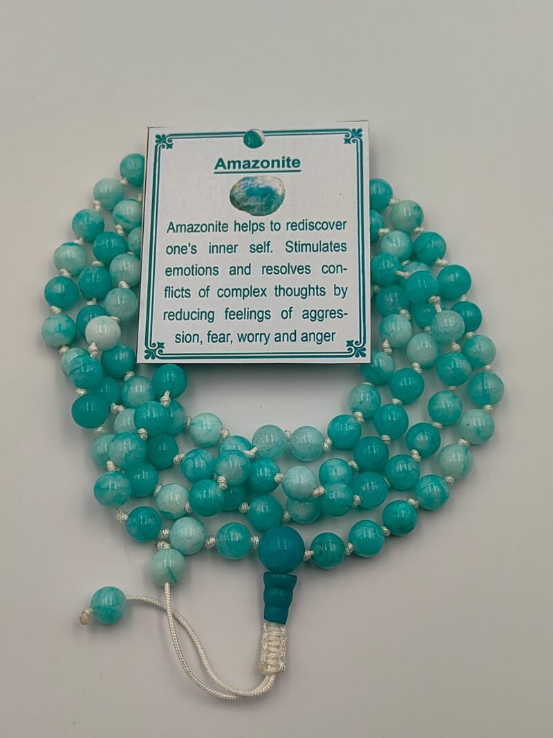 Natural amazonite mala