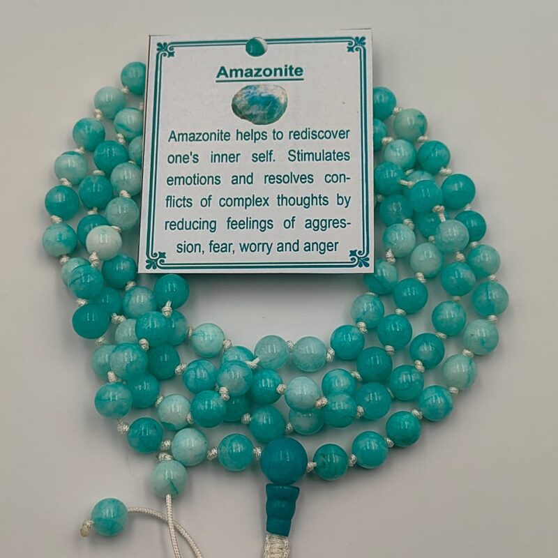 Natural amazonite mala