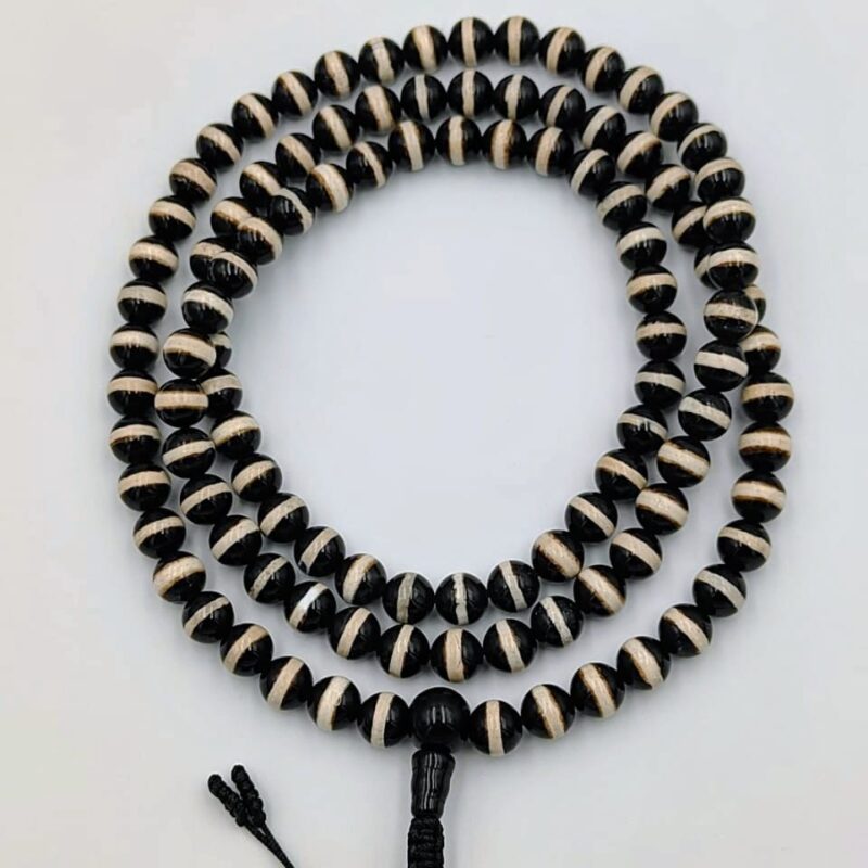 Natural agate Dzi mala with 108 beads