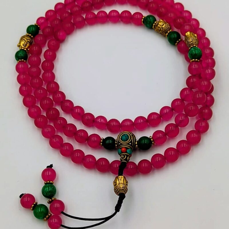 Designed ruby beads mala