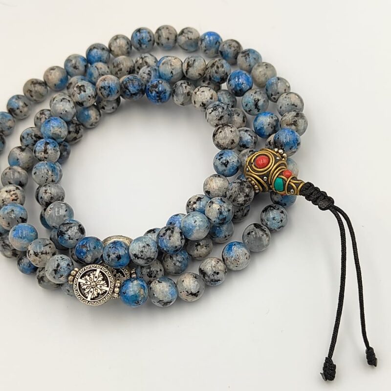 Designed jasper beads mala