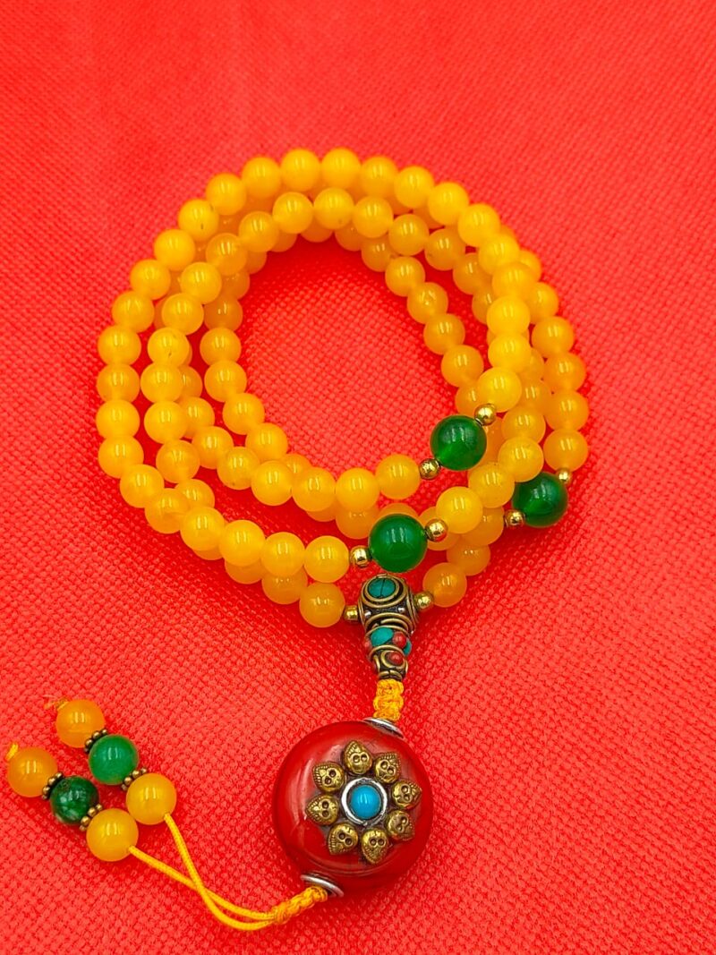 Designed Yellow Onyx beads Mala - Image 2