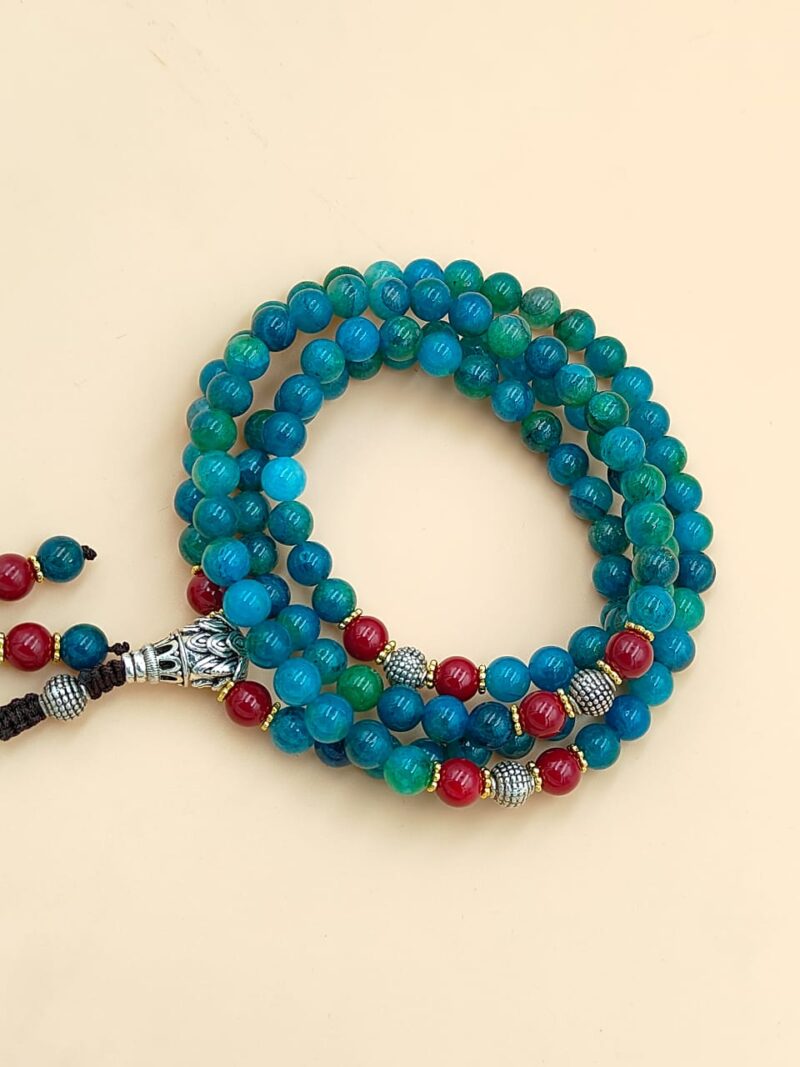 Designed dark aquamarine fluorite mala - Image 2