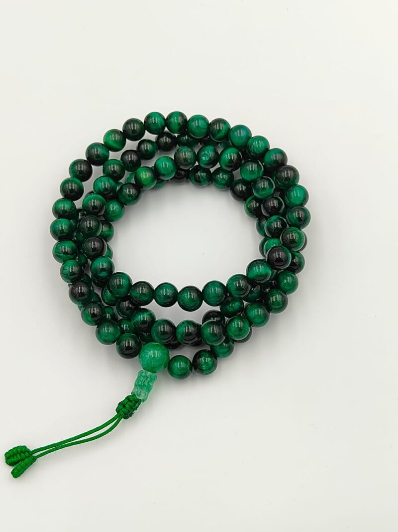 Green tiger eye with 108 beads mala - Image 2