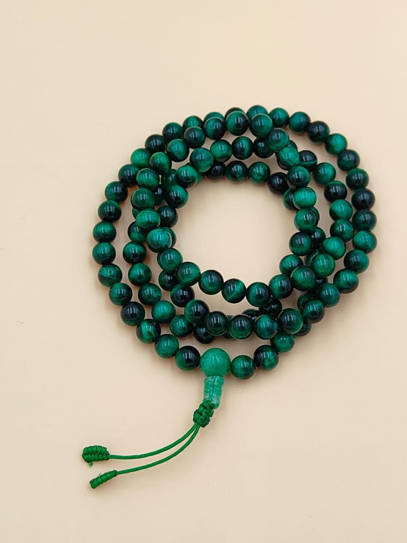 Green tiger eye with 108 beads mala