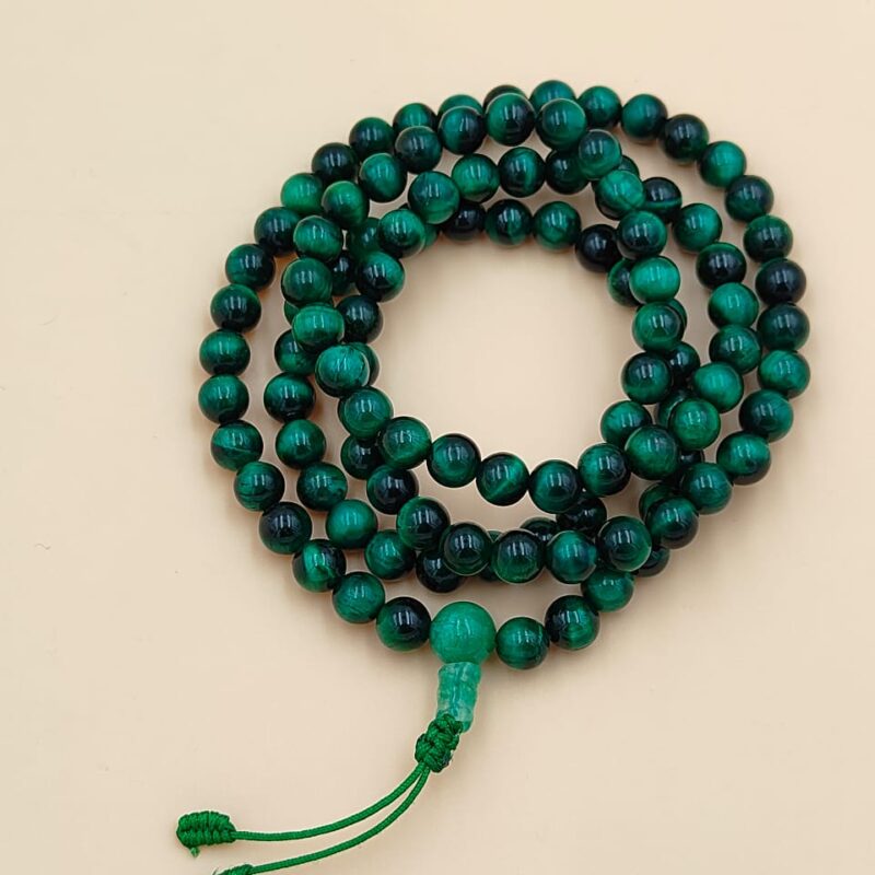 Green tiger eye with 108 beads mala
