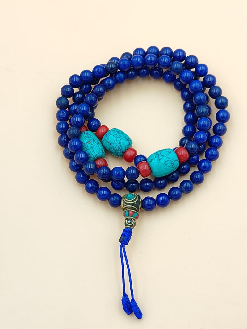 Designed lapis lazuli beads mala - Image 2