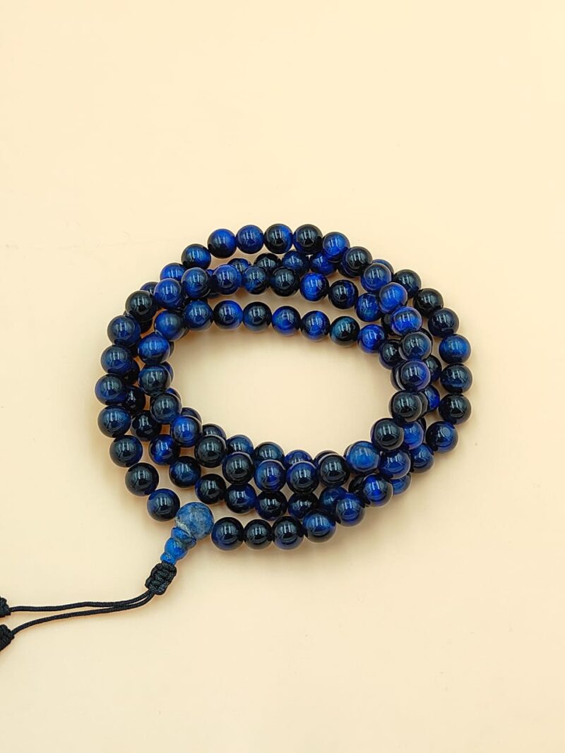 Real blue tiger eye mala with 108 beads