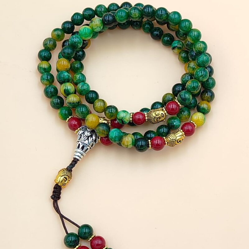 Designed fluorite beads mala