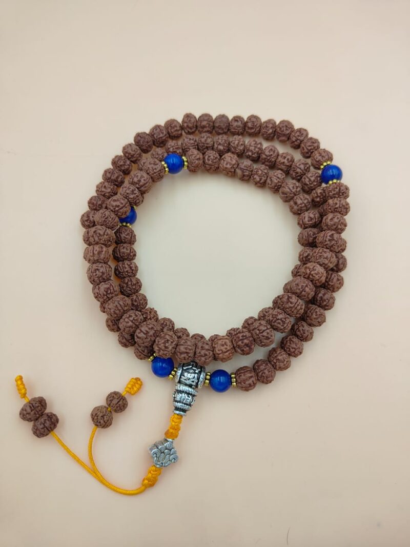 Designed Rudraksh beads mala including lapis lazuli - Image 2