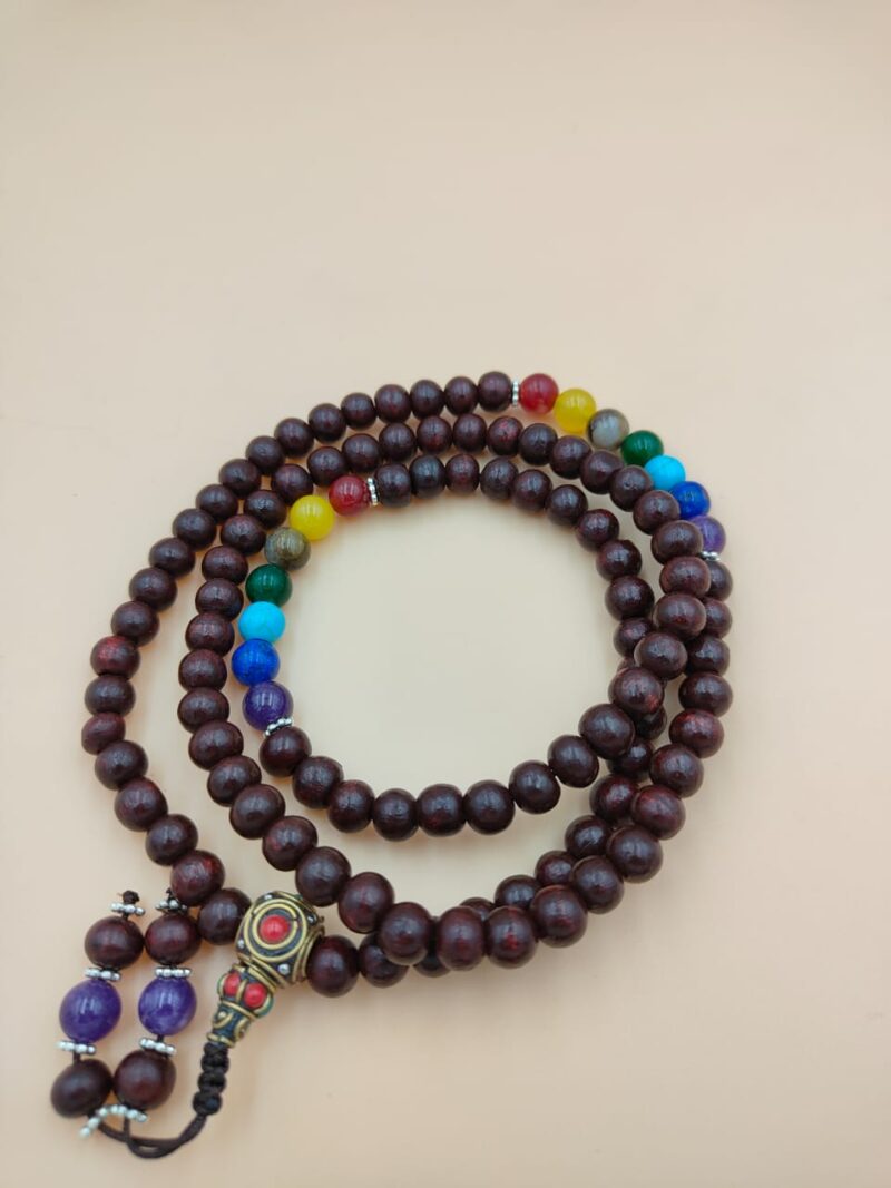Designed seven Chakra rosewood Mala - Image 2
