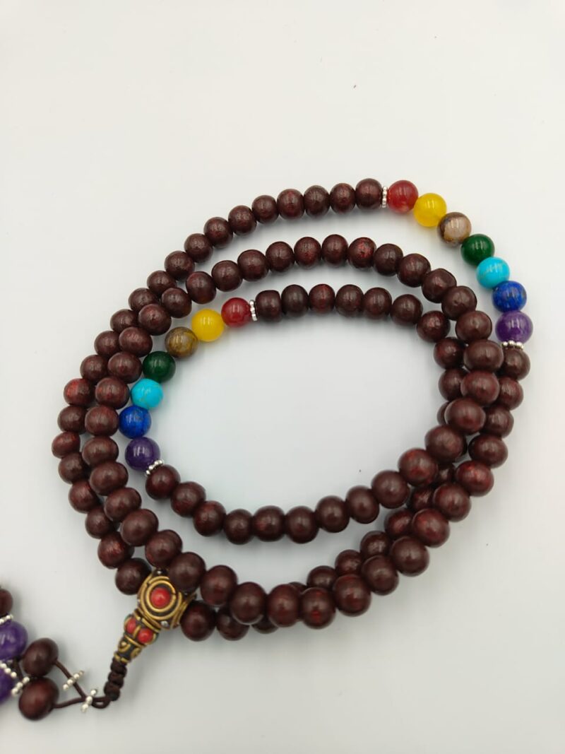 Designed seven Chakra rosewood Mala