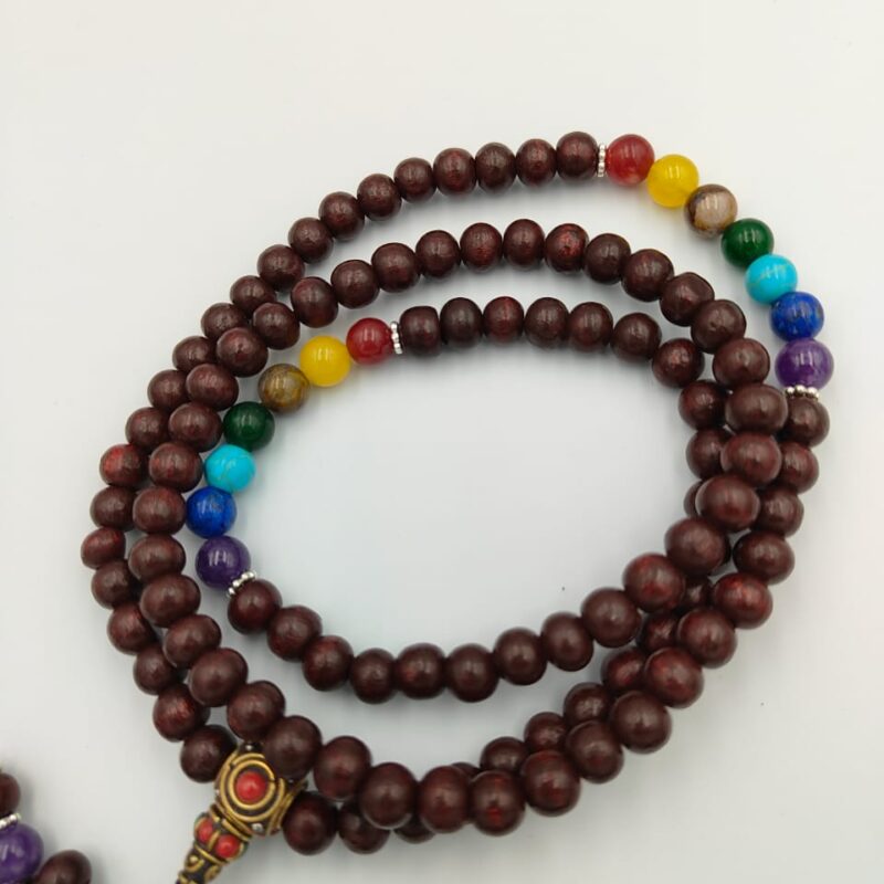 Designed seven Chakra rosewood Mala