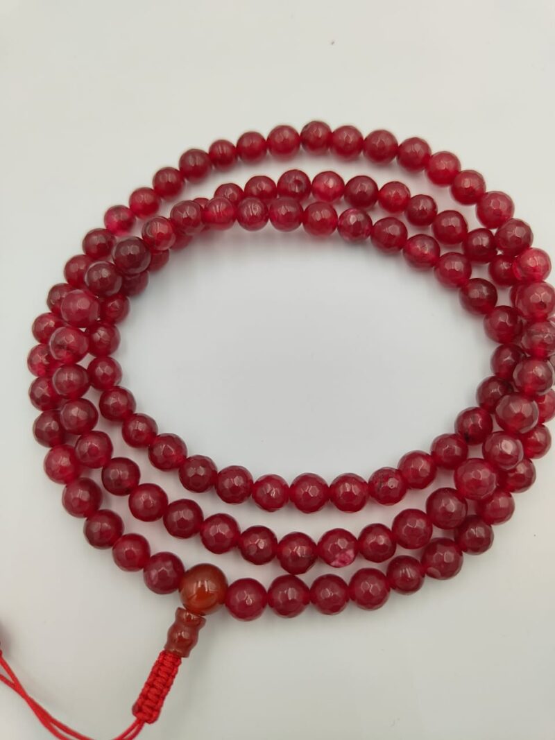 Genuine Ruby Mala in Diamond cutting