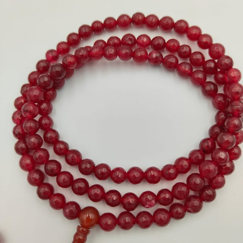 Genuine Ruby Mala in Diamond cutting