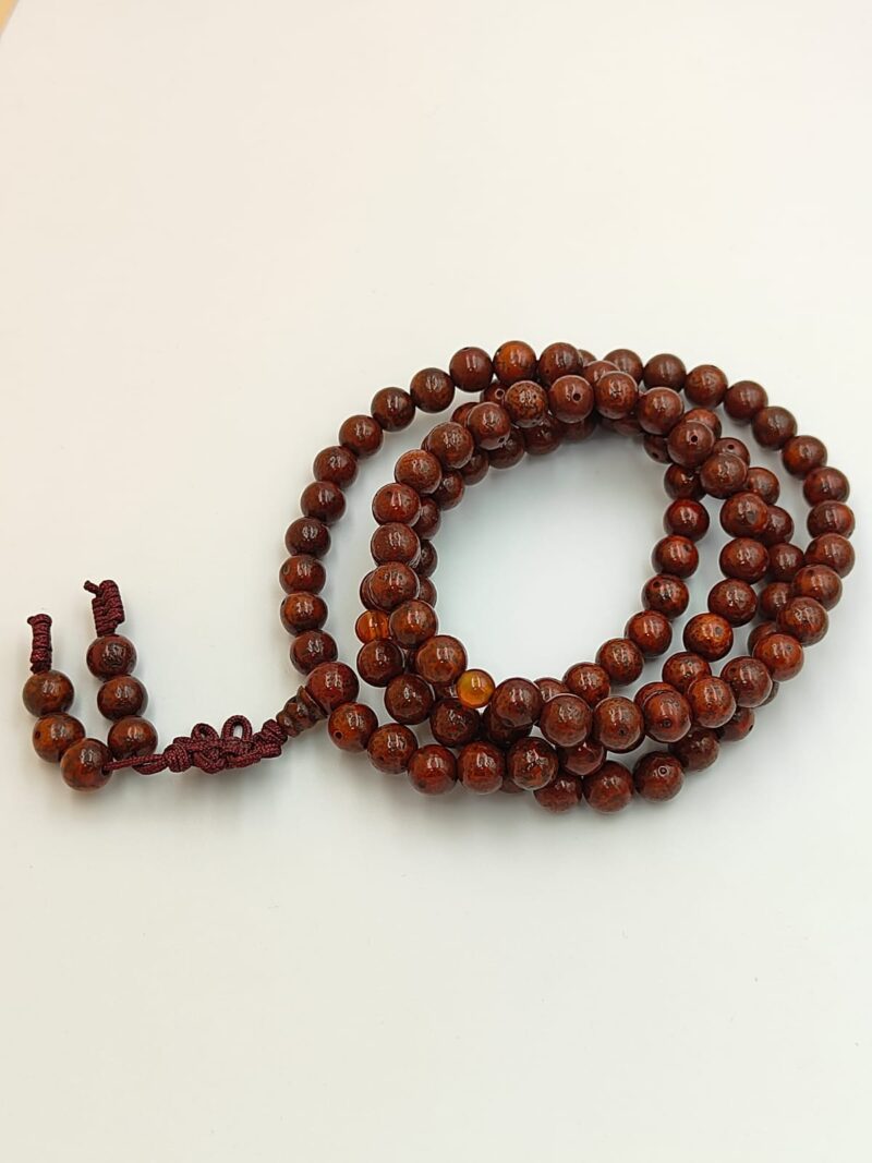 Dark red Tibetan lotus Mala with 108 beads - Image 2