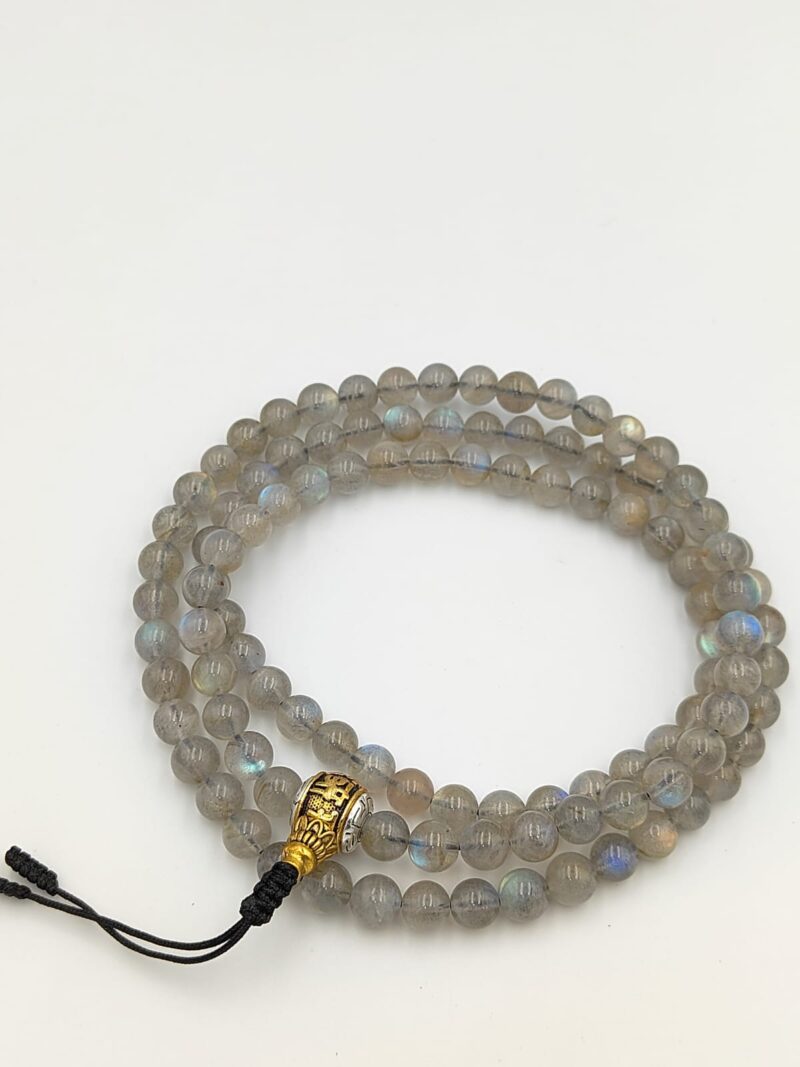 Natural labradorite stone beads mala - Image 2
