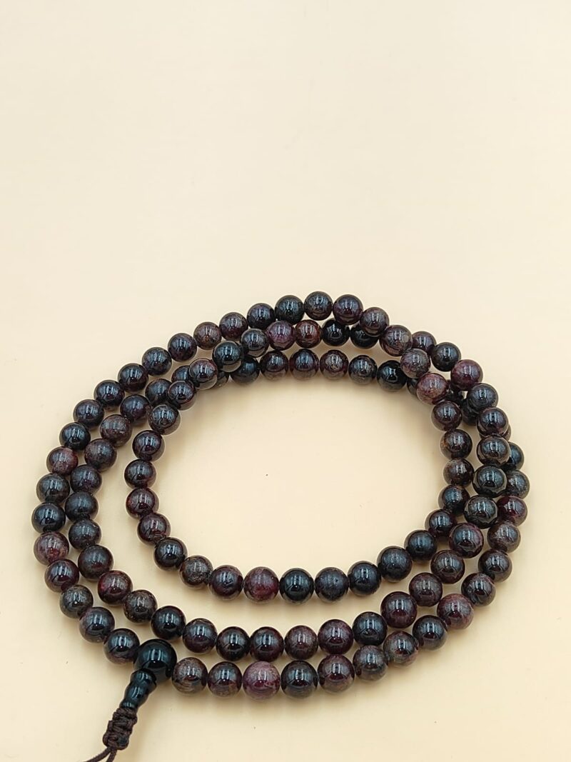 Natural garnet mala with 108 beads - Image 2