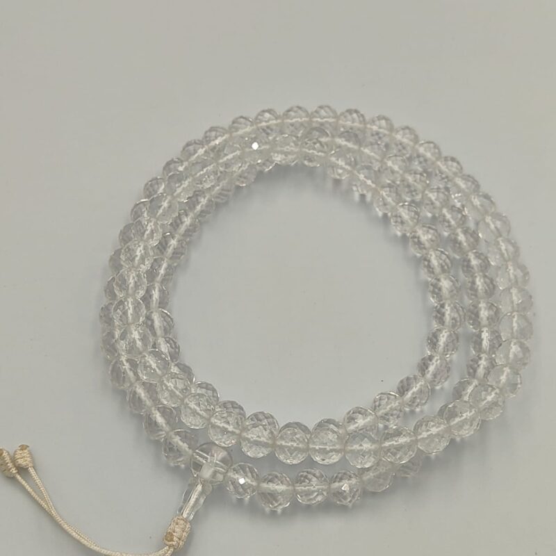 Natural diamond cutting crystal mala with 108 beads