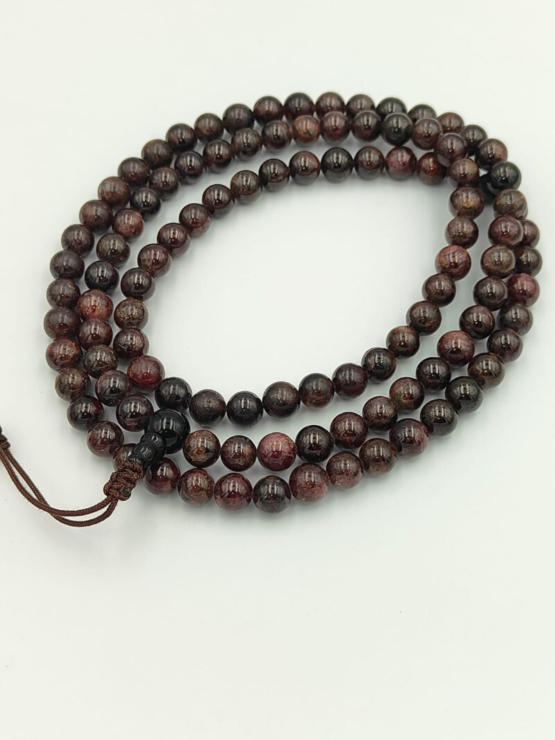 Natural garnet mala with 108 beads