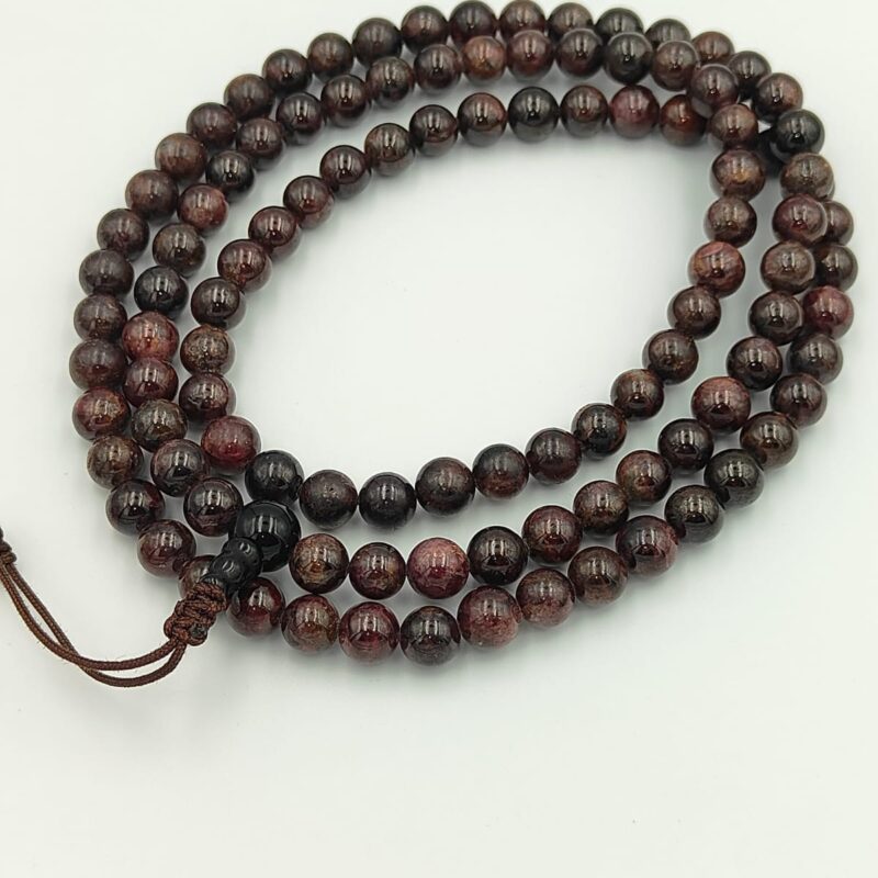 Natural garnet mala with 108 beads