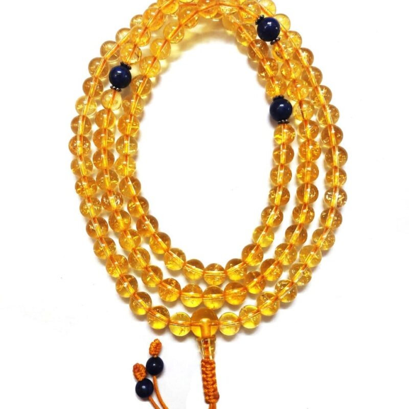 Natural and original citrine mala with 108 beads