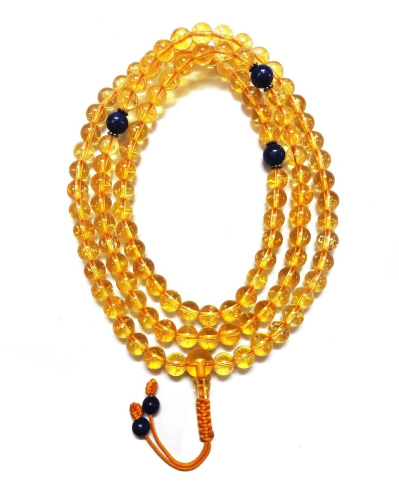 Natural and original citrine mala with 108 beads