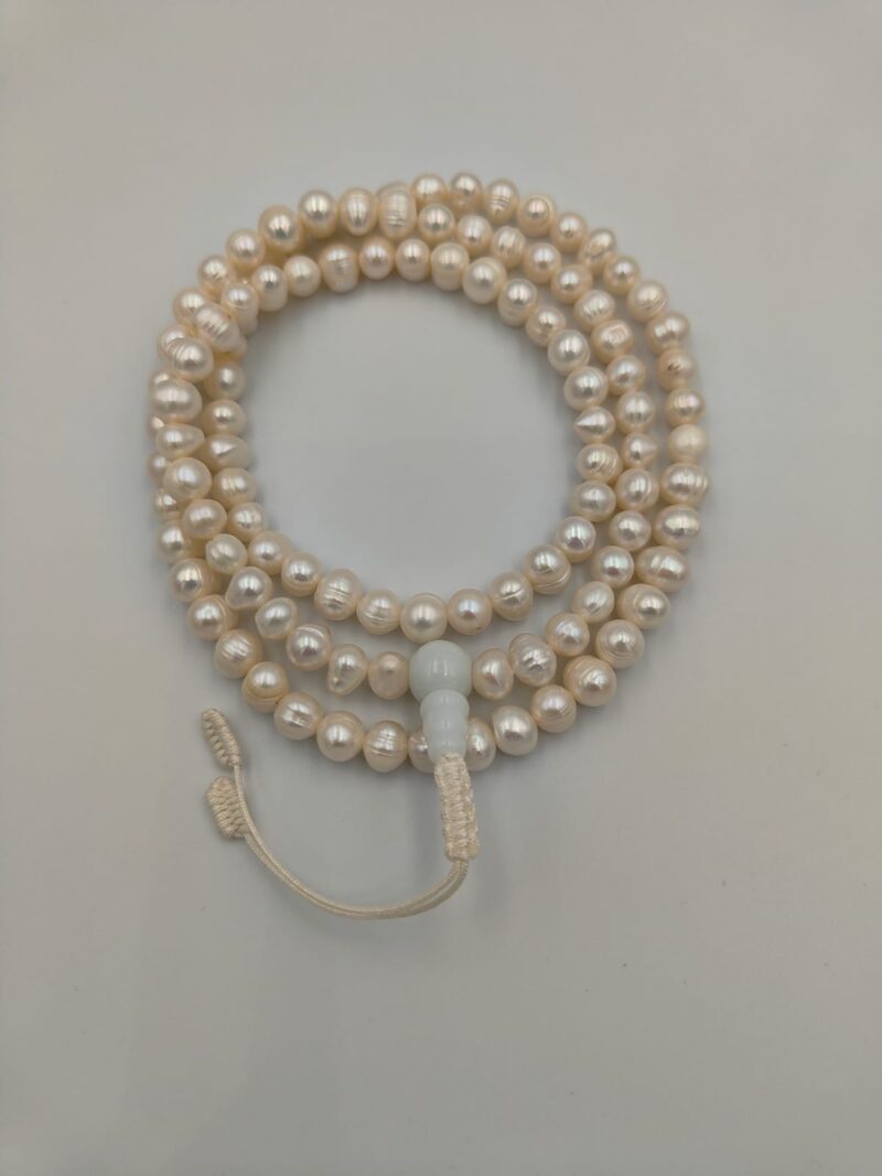 Natural pearl mala with 108 beads