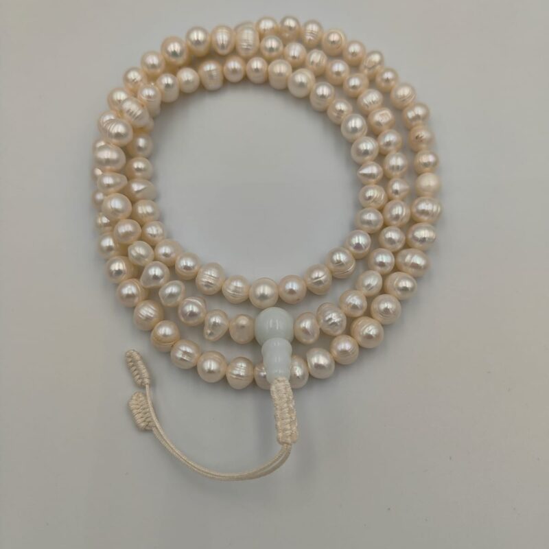 Natural pearl mala with 108 beads