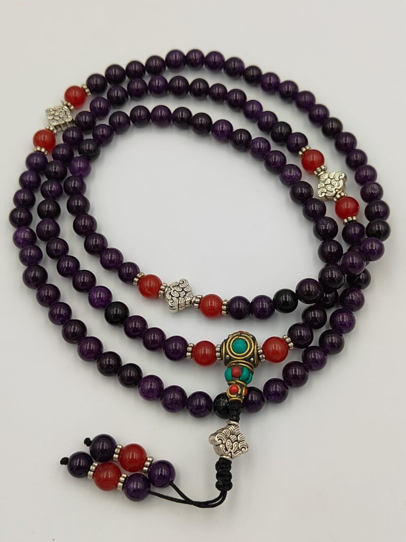 Designed Natural Amethyst mala