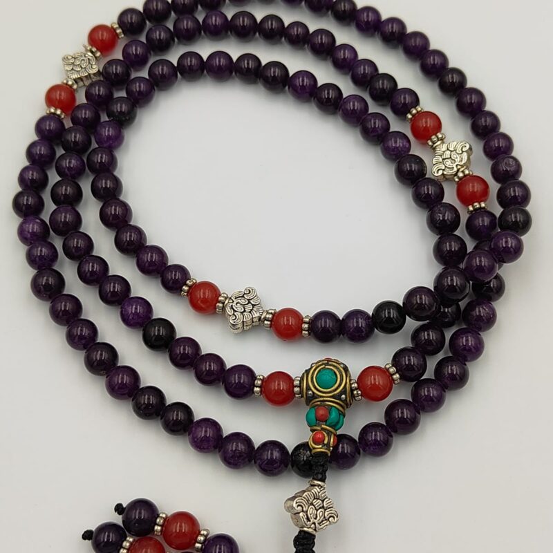 Designed Natural Amethyst mala