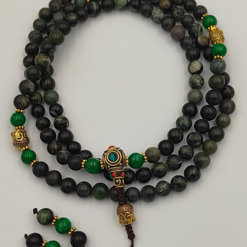 Designed Natural Kambaba beads stone mala