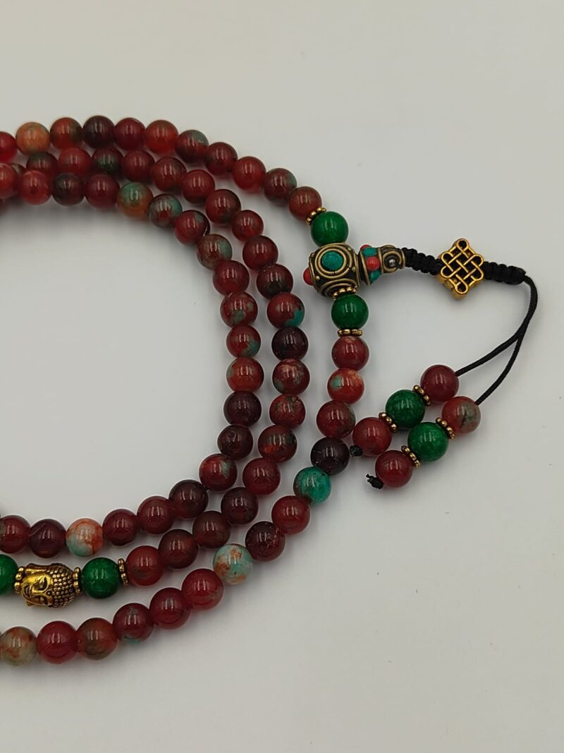 Designed Natural carnelian fluorite stone mala