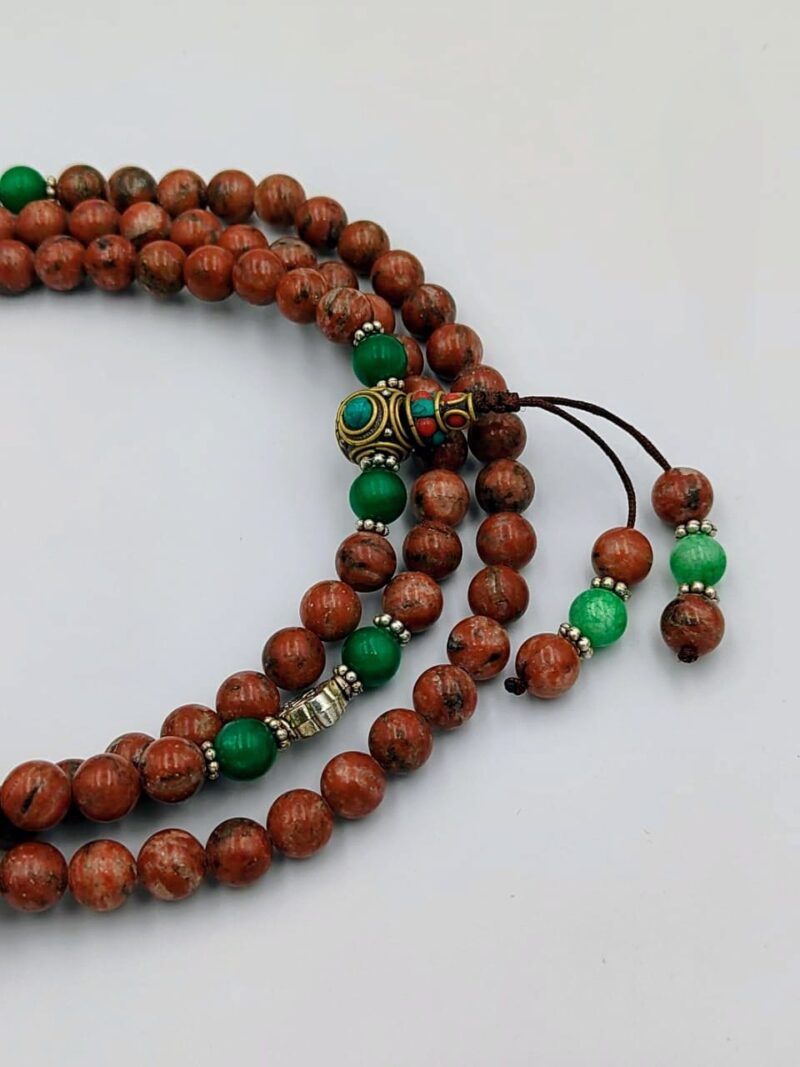 Designed red jasper beads mala - Image 2