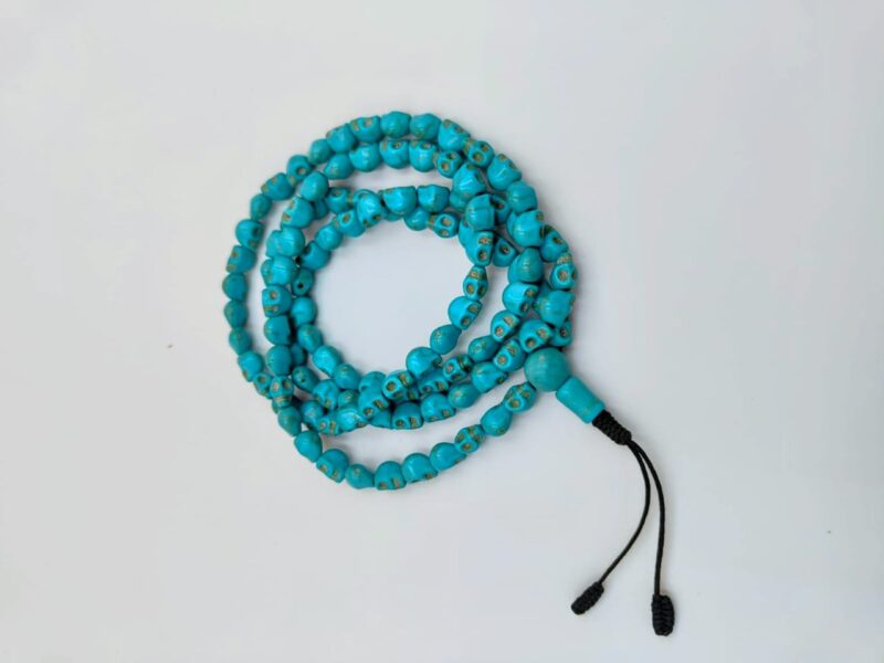 Skull in turquoise stone with 108 beads mala - Image 2