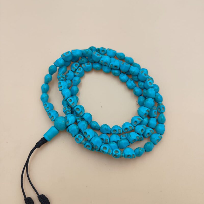 Skull in turquoise stone with 108 beads mala
