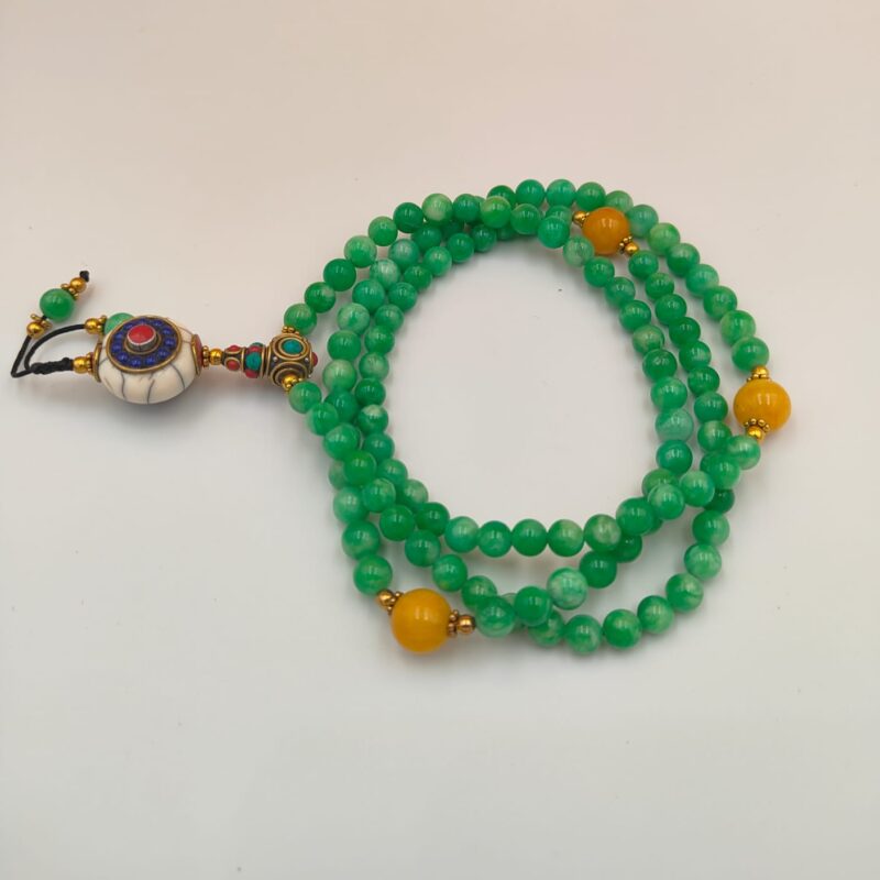 Designed jade stone beads mala