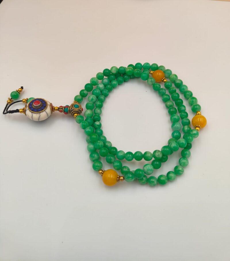 Designed jade stone beads mala