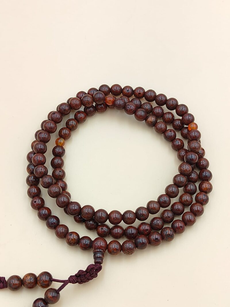 Dark red Tibetan lotus Mala with 108 beads
