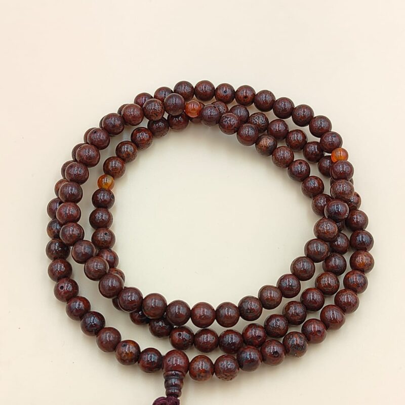 Dark red Tibetan lotus Mala with 108 beads