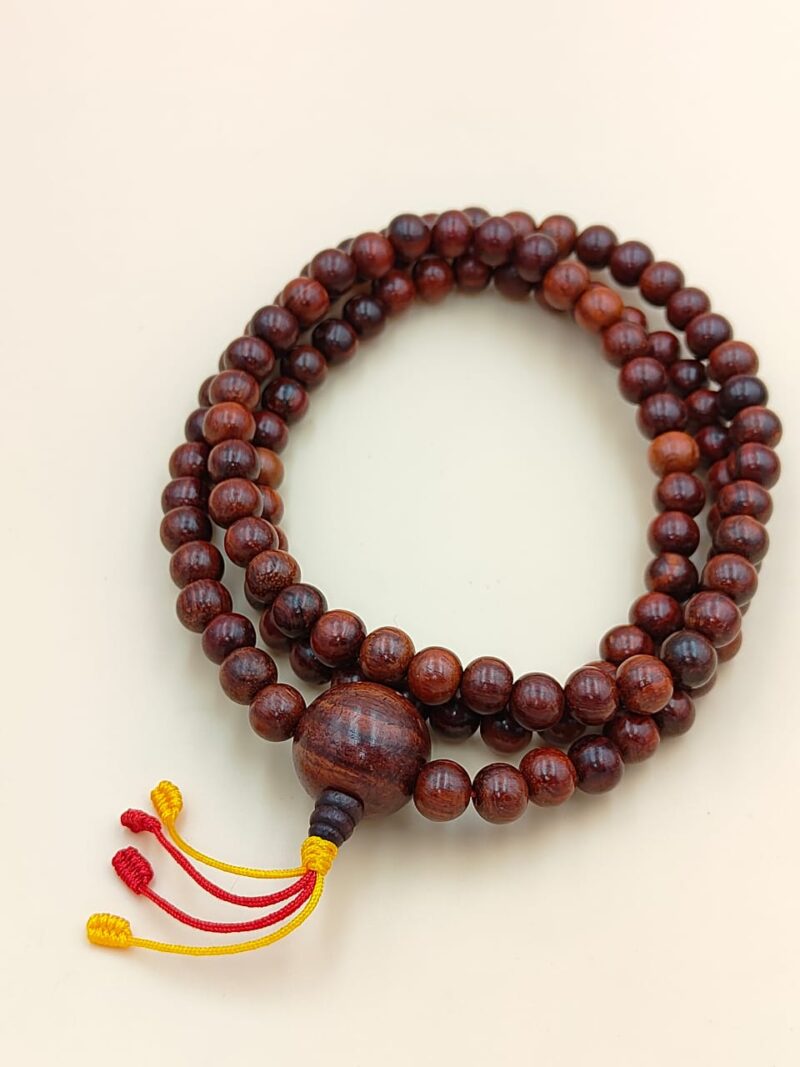 Red sandal wood mala with 108 beads - Image 2