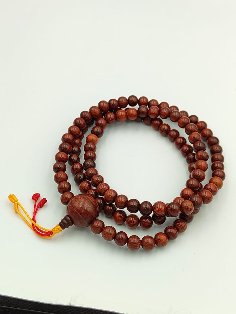Red sandal wood mala with 108 beads