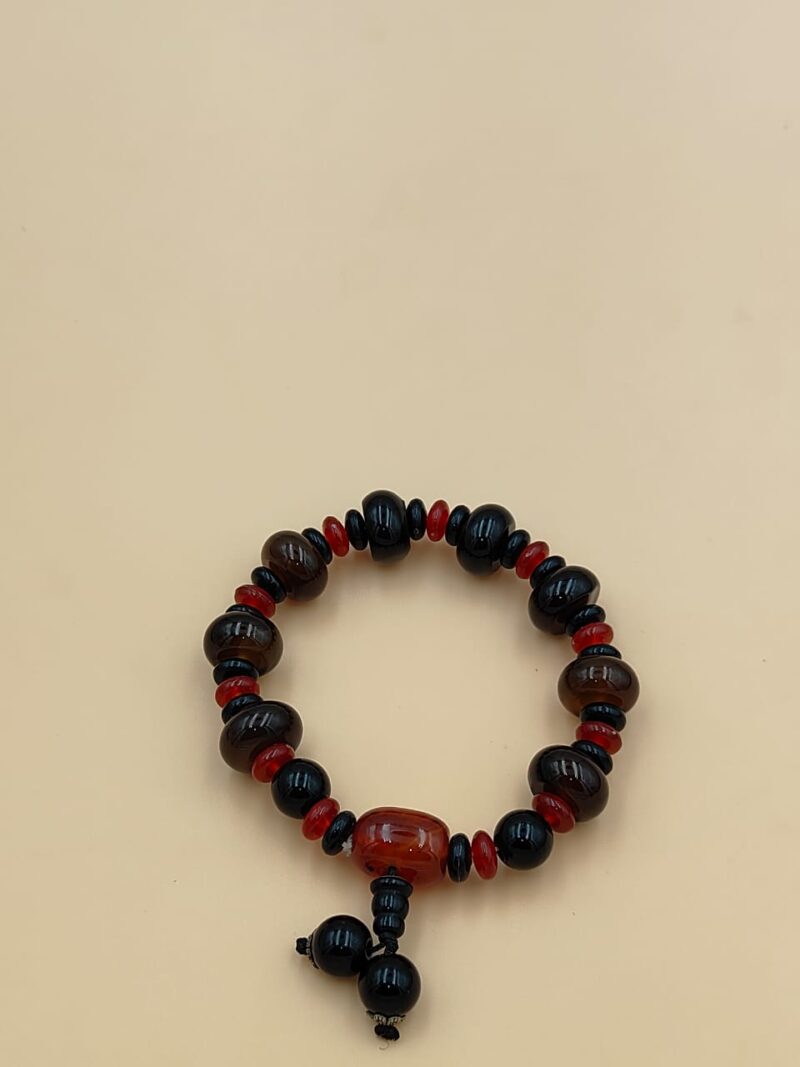 Natural flat black agate stone bracelet - Image 2
